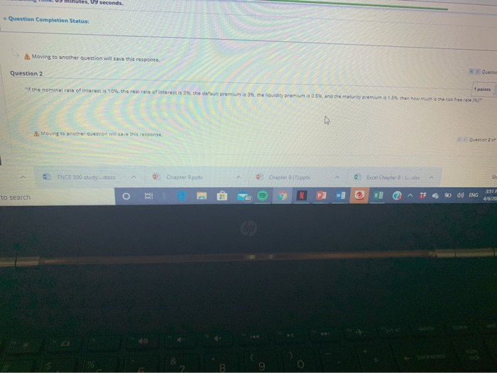  US Intes, U9 seconds Question Completion Status: Moving to another question