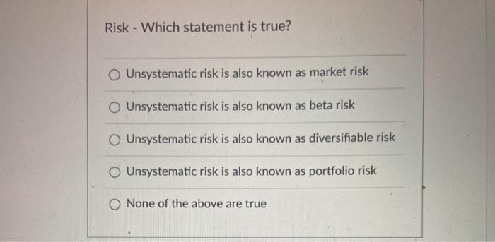  part A part b part c part d Risk - Which
