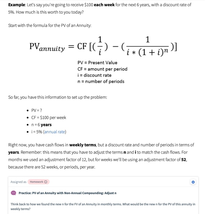  1. 2. Example: Let's say you're going to receive $100 each