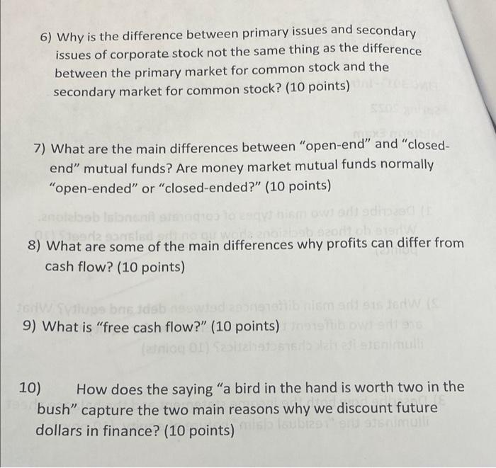  6) Why is the difference between primary issues and secondary issues