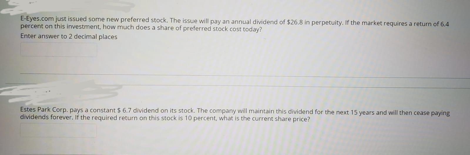 E-Eyes.com just issued some new preferred stock. The issue will pay