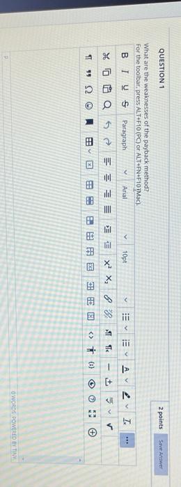  QUESTION 1 2 points Save Answer TI -- What are the