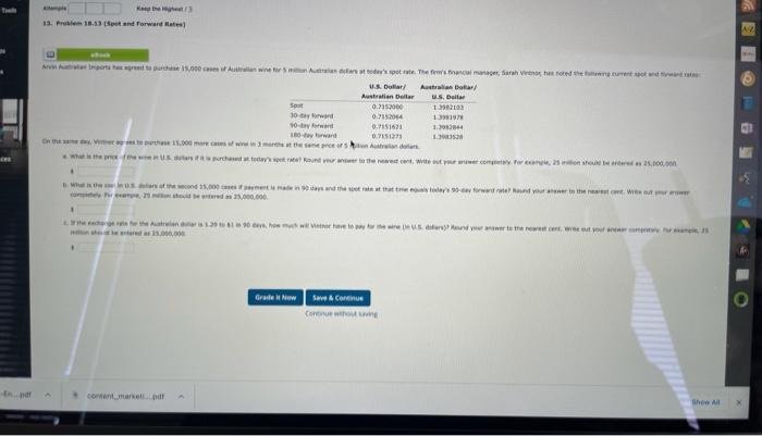 Problem 18.11 (Purchasing Power Parity) Problem Walk-Through In the spot market, 22