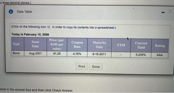  co three decimal places.) i Data Table X 1 (Click on