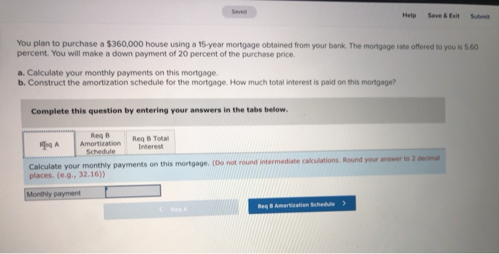 rate offered to you is 5.60 percent. You will make a down