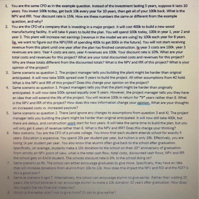  1 You are the same CFO as in the example question.