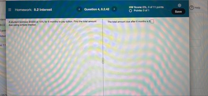  Question 4, 8.2.42 = Homework: 8.2 Interest HW Score: 0%, 0