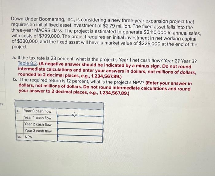 can u please help me with this Down Under Boomerang, Inc., is