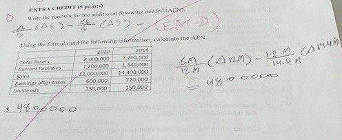  EXTRA CREDIT (5 points) write the formula for additional training Deuded
