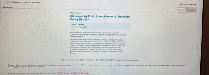  cami Question Statement by Philip Lowe, Governor: Monetary Policy Decision Boererate