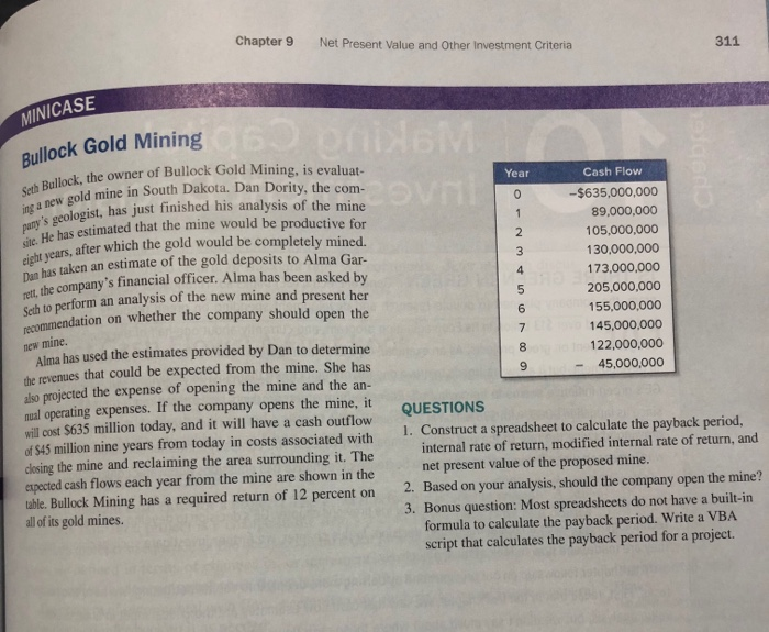 Only questions 1 & 2. Chapter 9 Net Present Value and Other