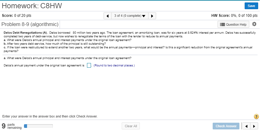 REUPLOADED AT HIGHER RESOLUTION please show your work Homework: C8HW Save