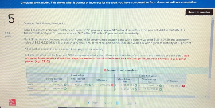  Check my work mode : This shows whet is correct or