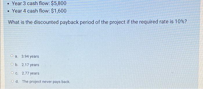 its lineup and has estimated the following: Year 0 cash flow: -$20,000
