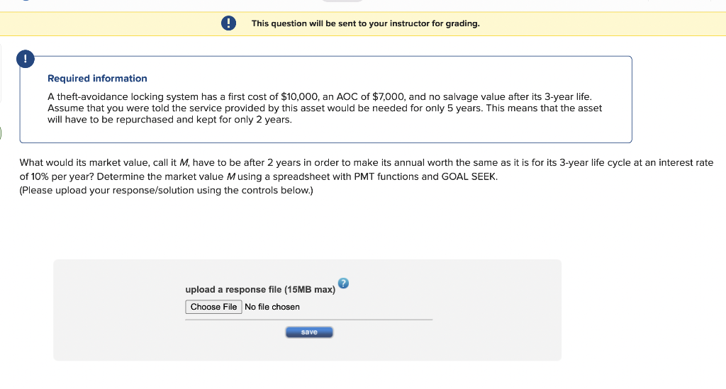  This question will be sent to your instructor for grading. Required