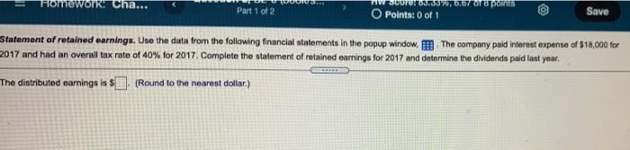 please explain. Thank you so much! Homework: Cha... Part 1 of 2