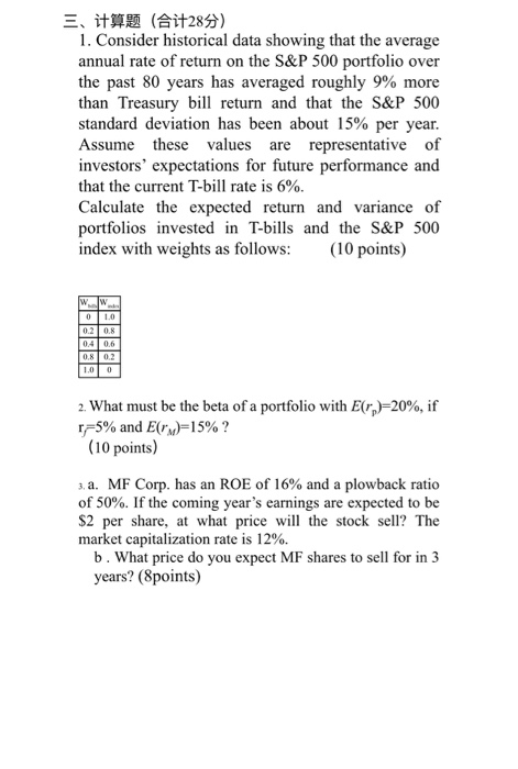  (28) 1. Consider historical data showing that the average annual rate