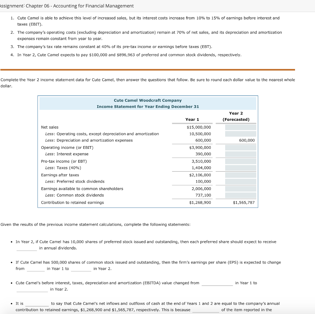 Increase in sales was 25% ssignment Chapter 06- Accounting for Financial Management