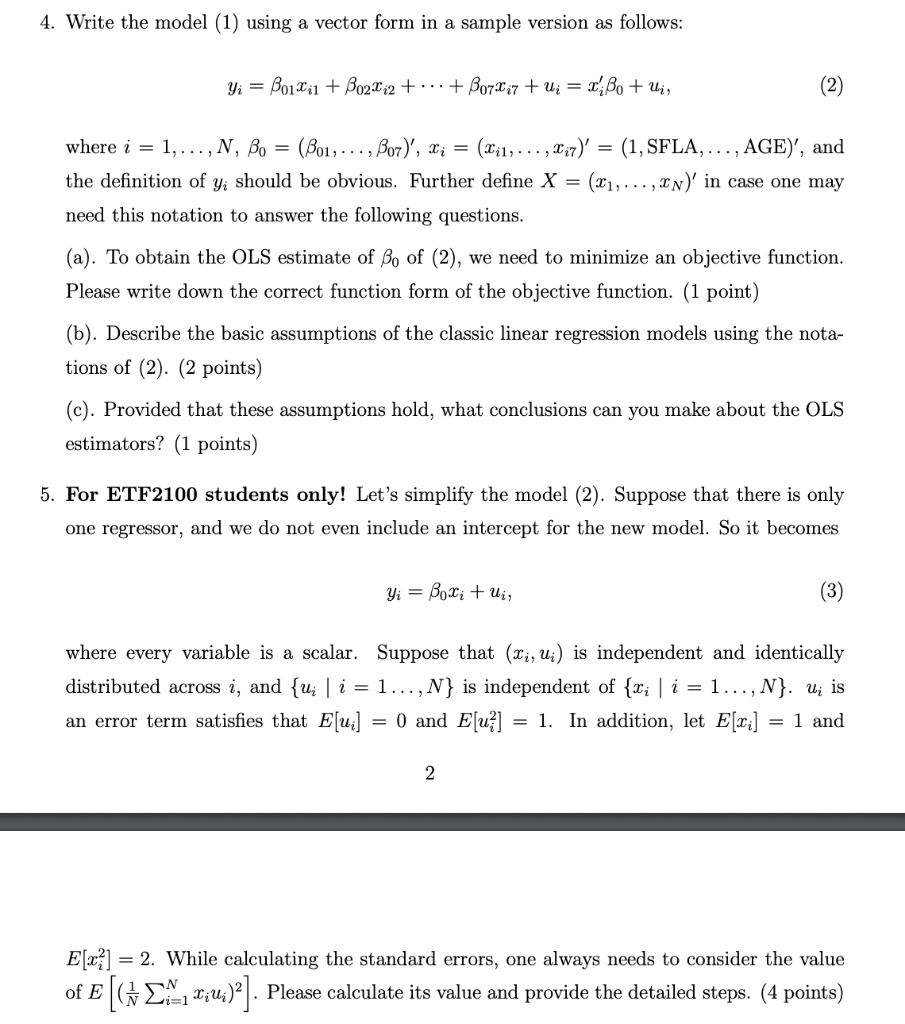 PLEASE ANSWER QUSTION 5. QUESTION 5 IS BASED ON QUESTION 4. 4.
