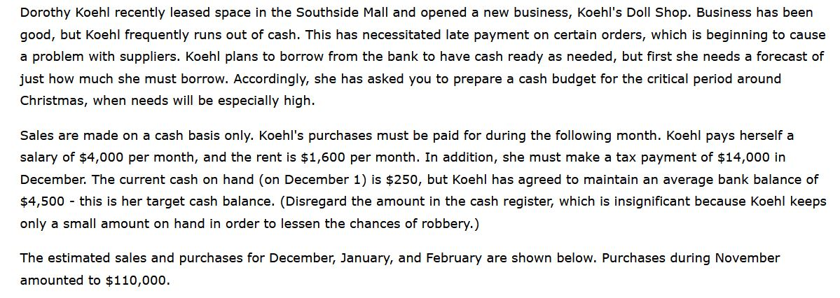 formulas so I can learn the proper calculations. Cash Budgeting Monthly salary