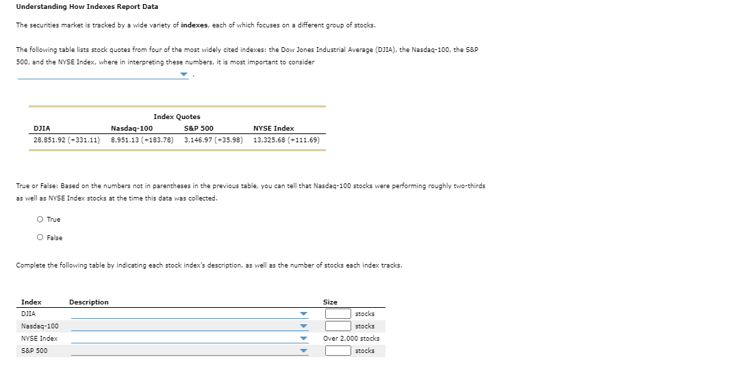 1st drop down option: how they compare to one another how each