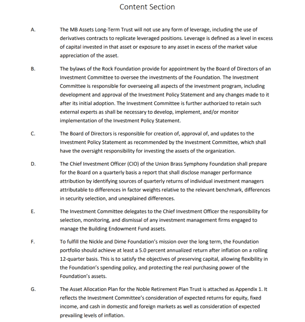 Section for each item in the IPS Section List and enter the
