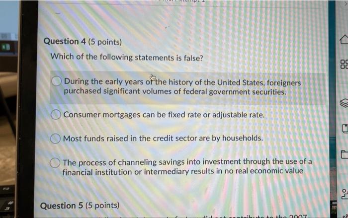 more, 6. Question 18 (5 points) Saved individual savings Question 2 (5