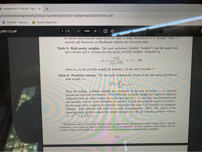 weight (from Table 5) for the construction industry. I C Based on