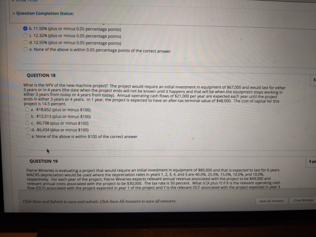 We Question Completion Status: b. 11.50% (plus or minus 0.05 percentage