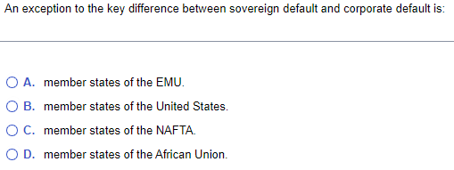 An exception to the key difference between sovereign default and corporate