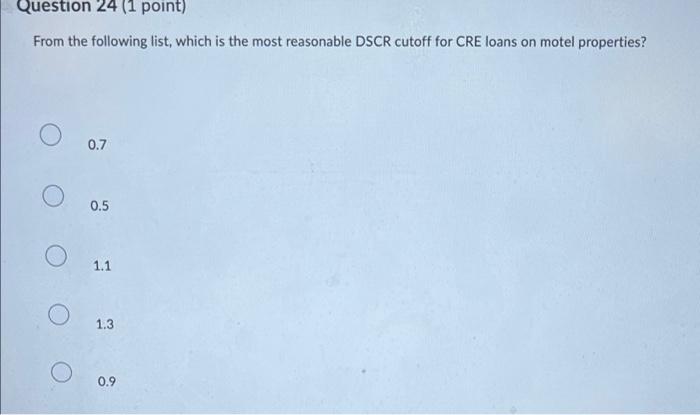  Question 24 (1 point) From the following list, which is the