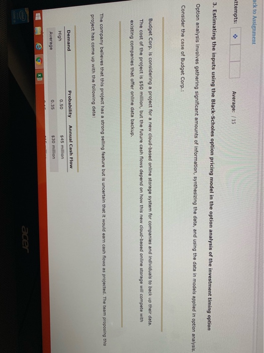  ack to Assignment ttempts: Average: /15 3. Estimating the inputs using
