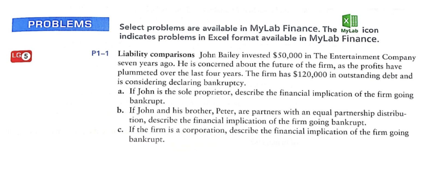  LG6 PROBLEMS Select problems are available in MyLab Finance. The Mylab