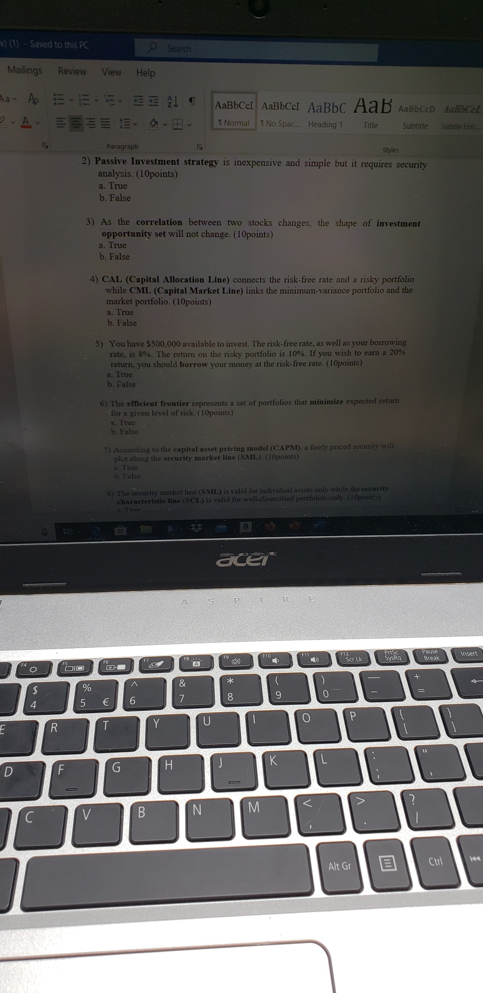 please answer question 5 (1) - Saved to this PC Search Mailings