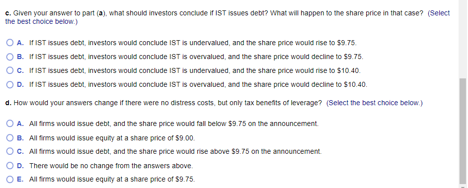 and other applications. IST has no debt and 200 million shares outstanding.