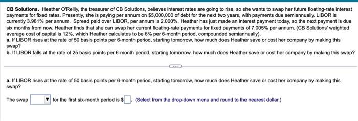  answer entire question a and b with all steps shown CB