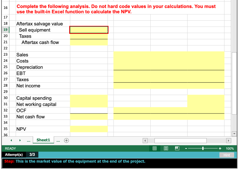 EACH OF THE YELLOW BOXES. Quad Enterprises is considering a new three-year