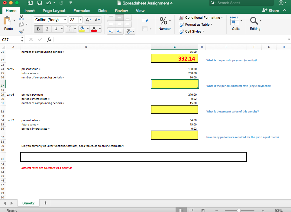Spreadsheet Assignment 4 Q Search Sheet Insert Page Layout Formulas DataReview