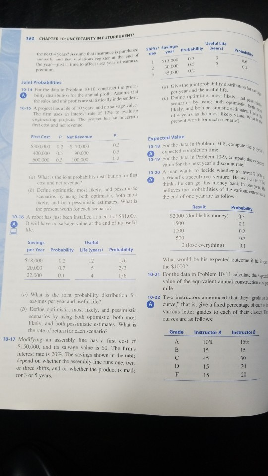  data from 10-17 used to for problem 10-39 CHAPTER 10: UNCERTAINTY