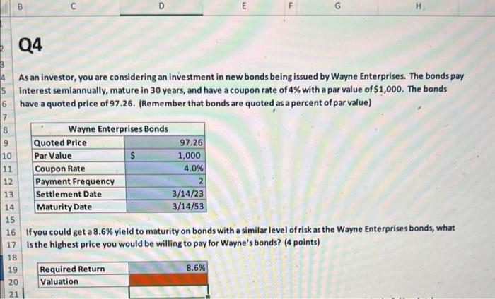 valuation use excel function and tell me the step As an investor,