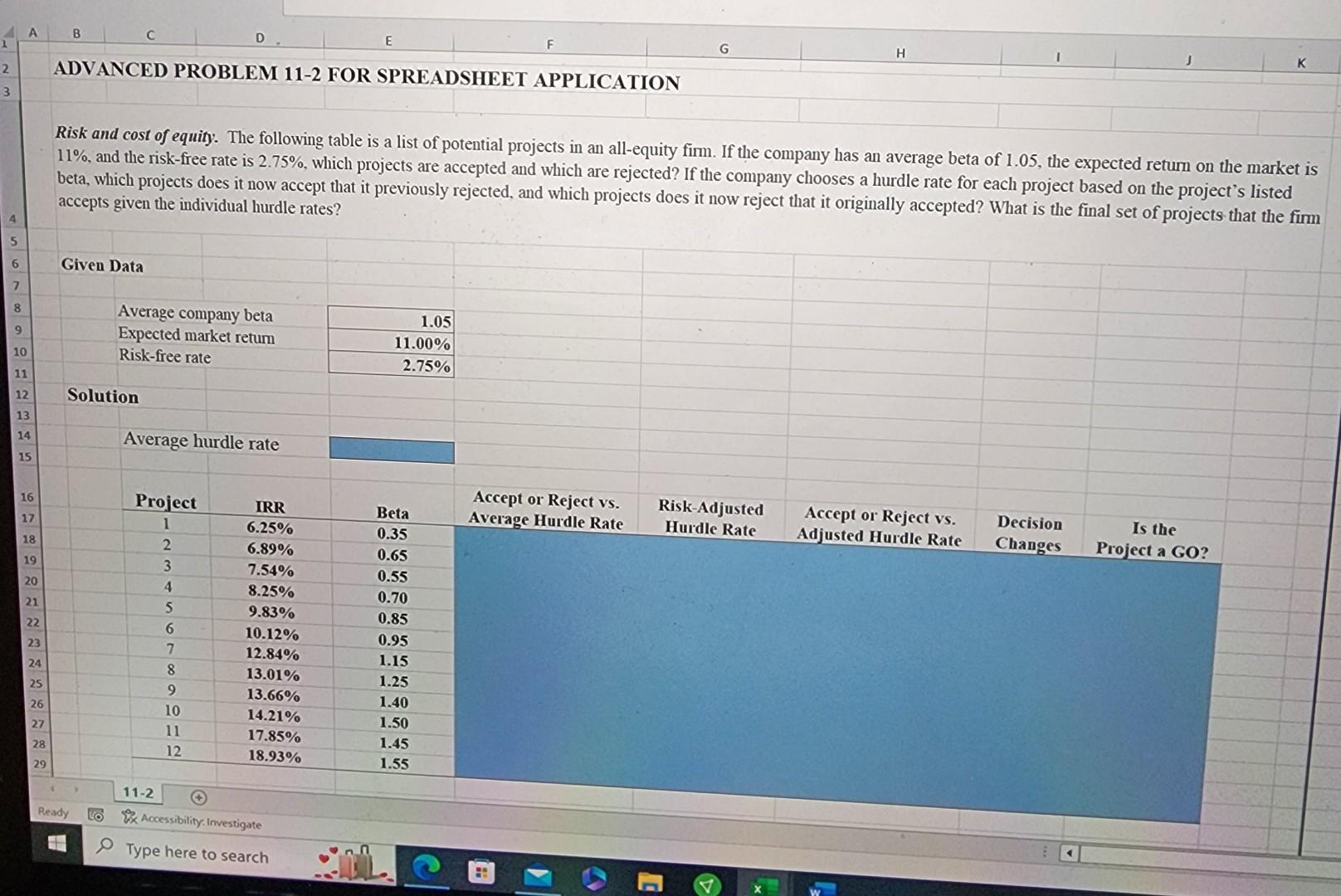 Please help me with this Excel assignment. Please solve it on Excel