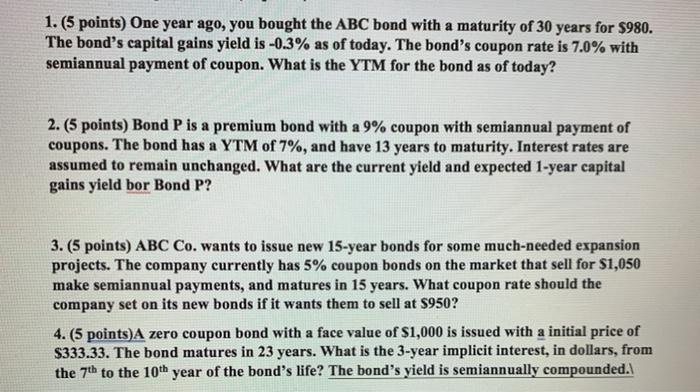  will definitely give a like! 1. (5 points) One year ago,