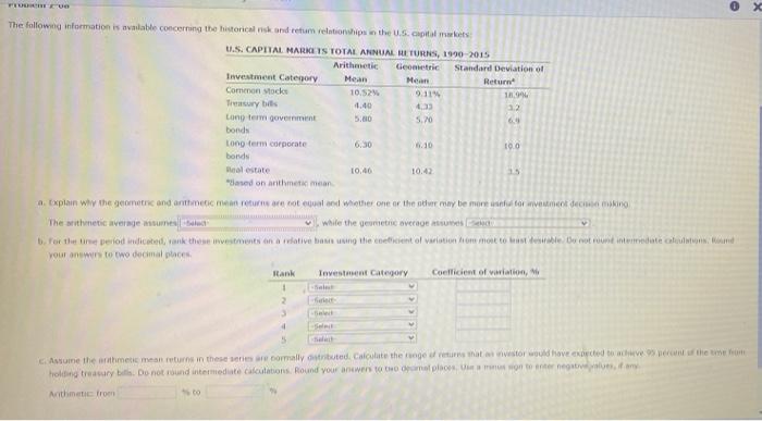 Assignment Asset Allocation and Security Selection OX PURU The following information avait