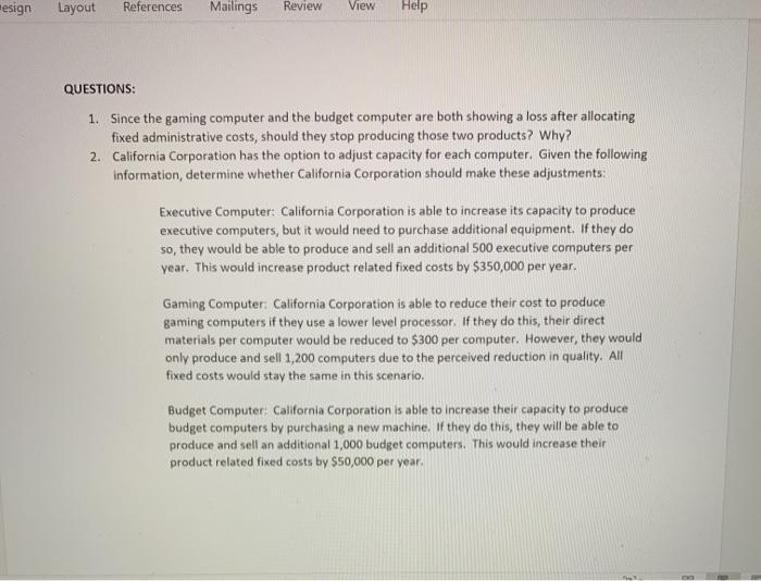 Labor Variable Overhead Total Variable MFG costs per unit Contribution Margin per
