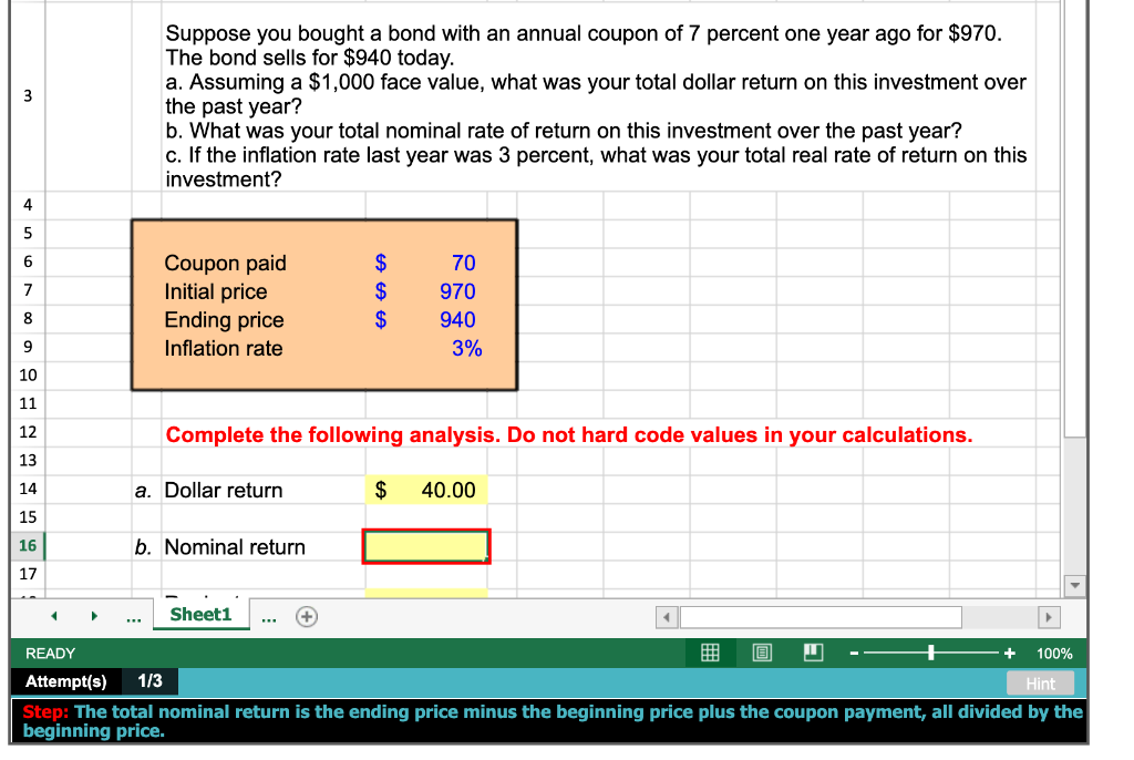 PLEASE ANSWER IN EXCEL FORM WITH EXACT CELL FORMULAS USED TO SOLVE