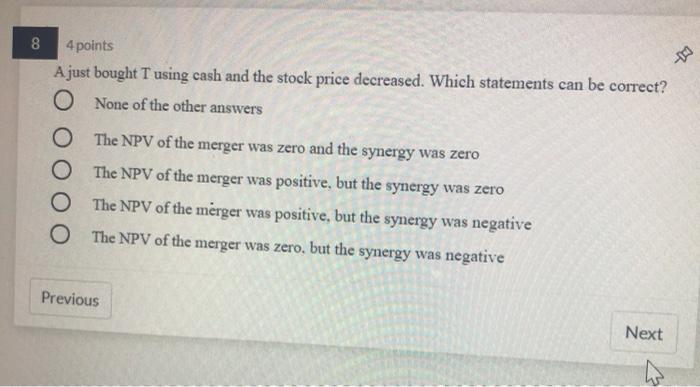  please just answer question without work. thanks! 8 4 points A
