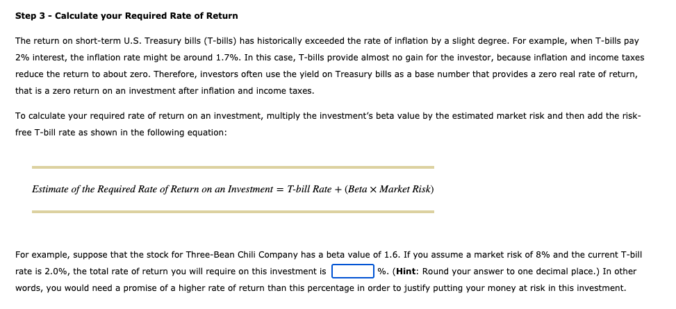 Risk of the Investment A stock's beta value is a measure of