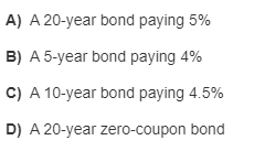 AAA rated 4% bond for $950. Both bonds mature in seven years.