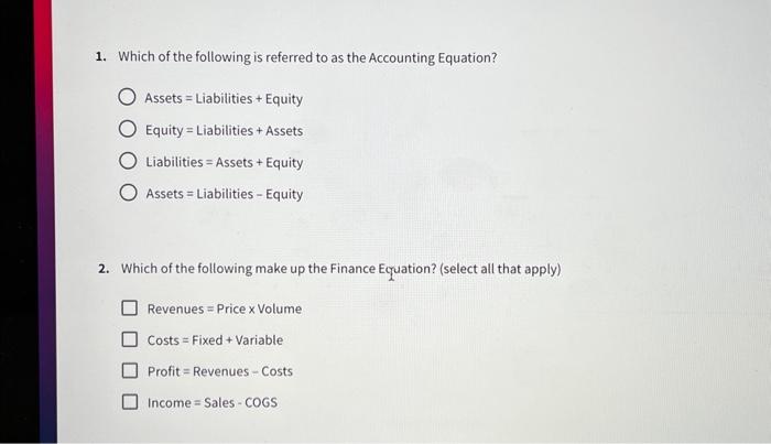 regarding Question 1 and 2 whoch one is the correct answer 1.