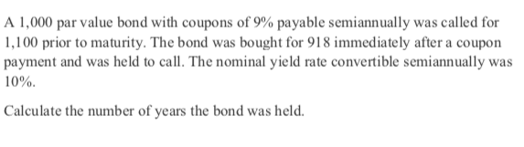 no excel pls A 1,000 par value bond with coupons of 9%